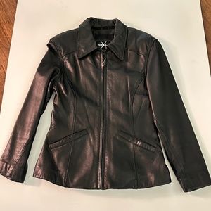 Maxima Thinsulate black leather women’s jacket, size small